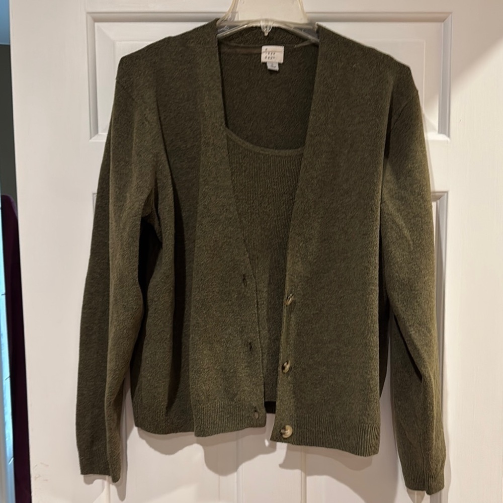 Olive Green Women's Sweater Set